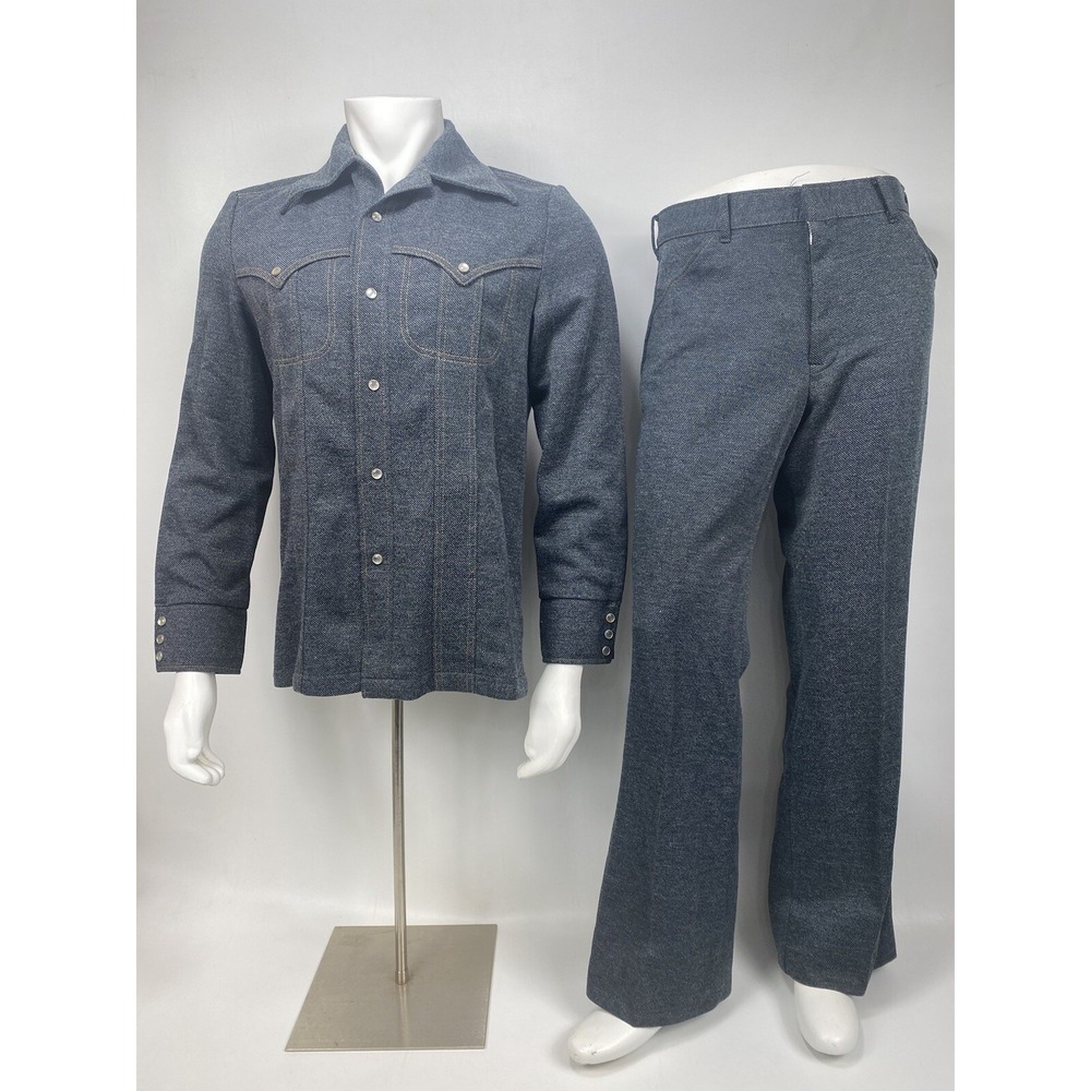 Sears Kings Road Men's 2 Pc. Pant and‎ Button-Down Shirt Set Size M Vintage